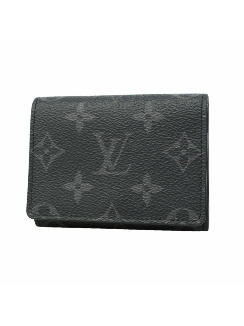 Louis Vuitton Card Case Monogram Eclipse Envelope Business Holder Black